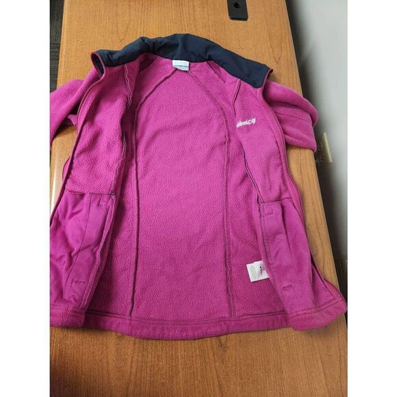 Columbia Purple Pink & Navy Blue Full Zip Fleece Jacket Size  SMALL - Picture 5 of 7